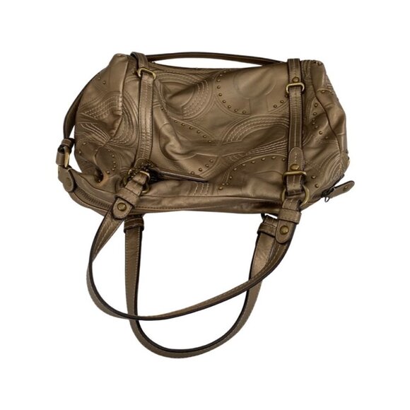 Coach Bronze Embossed Studded Bag - Picture 3 of 8